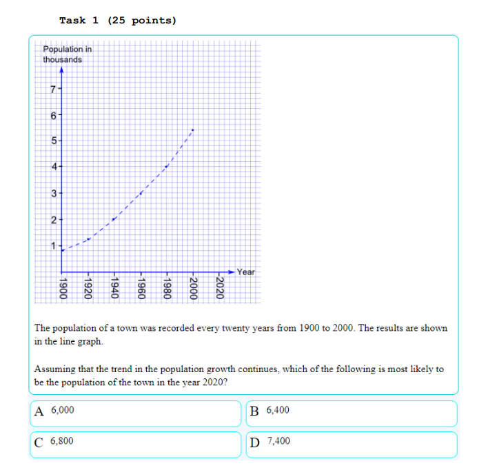 Solved Task 1 (25 points) The population of a town was | Chegg.com