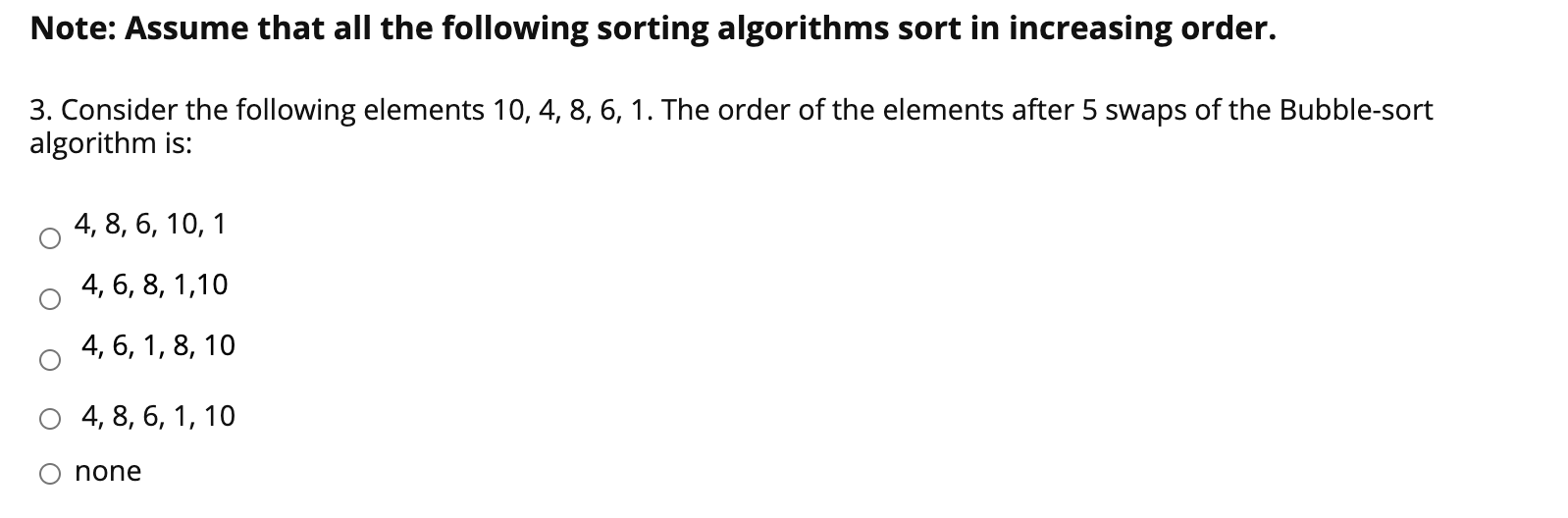 Solved Note: Assume that all the following sorting | Chegg.com