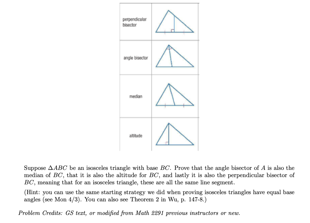 Solved Suppose ABC be an isosceles triangle with base BC. | Chegg.com