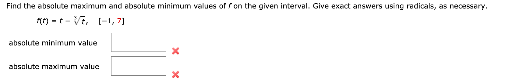 Solved Find The Absolute Maximum And Absolute Minimum Values Chegg
