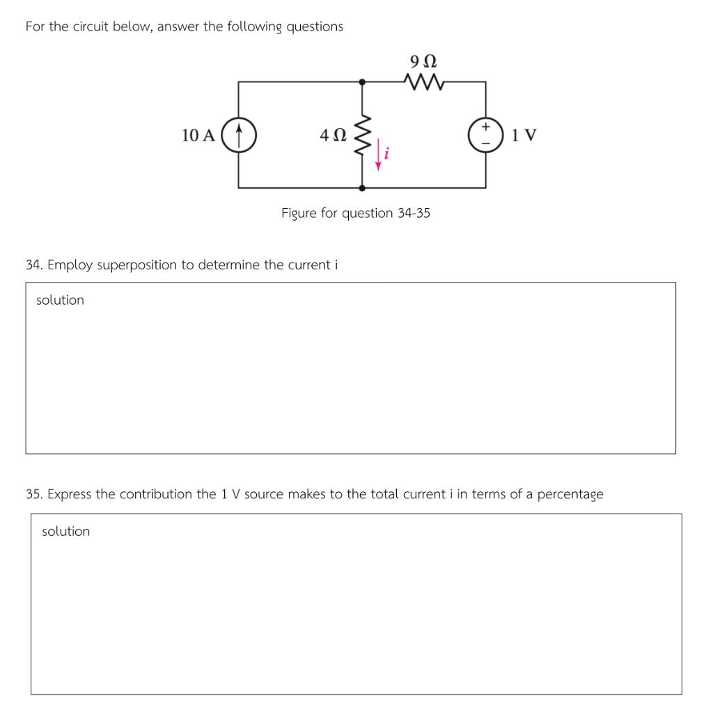 Solved For The Circuit Below, Answer The Following Questions | Chegg.com