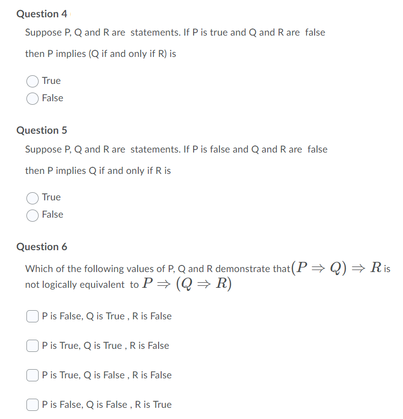 Solved Question 4 Suppose P Q And Rare Statements If P Is Chegg Com