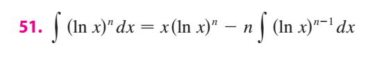 \( \int(\ln x)^{n} d x=x(\ln x)^{n}-n \int(\ln x)^{n-1} d x \)