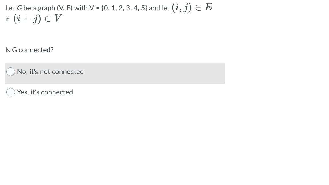 Solved Let G Be A Graph V E With V 0 1 2 3 4 5 Chegg Com