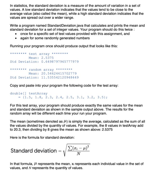 Solved In statistics, the standard deviation is a measure of