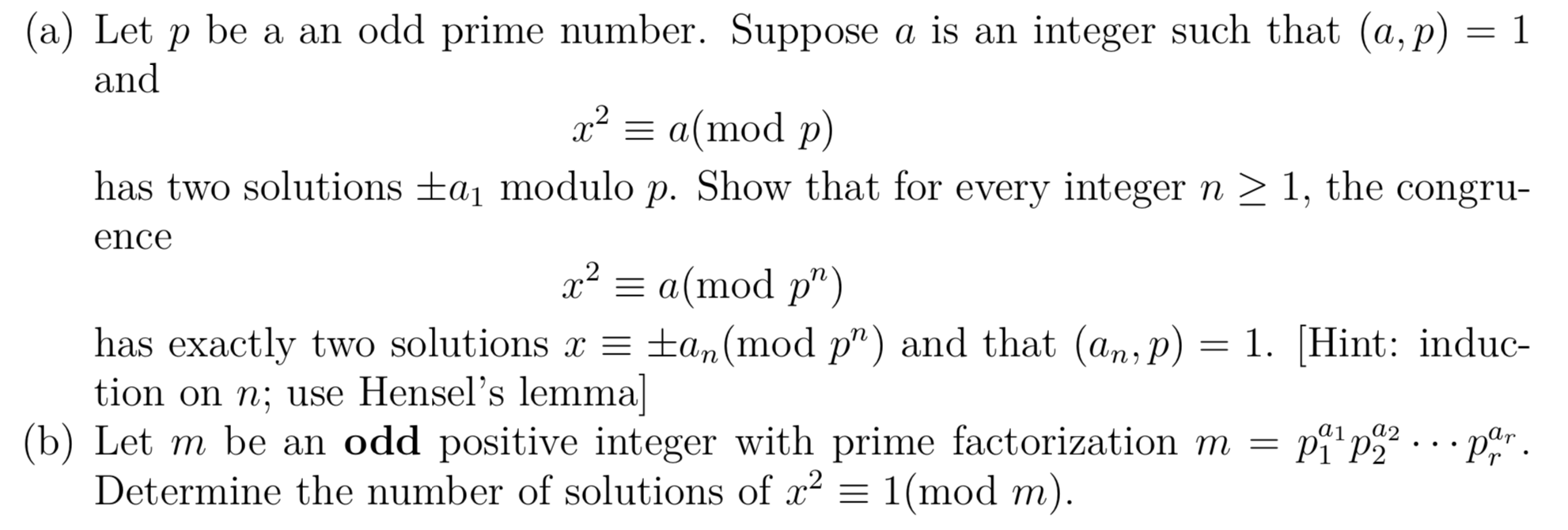 Solved (a) Let P Be A An Odd Prime Number. Suppose A Is An | Chegg.com