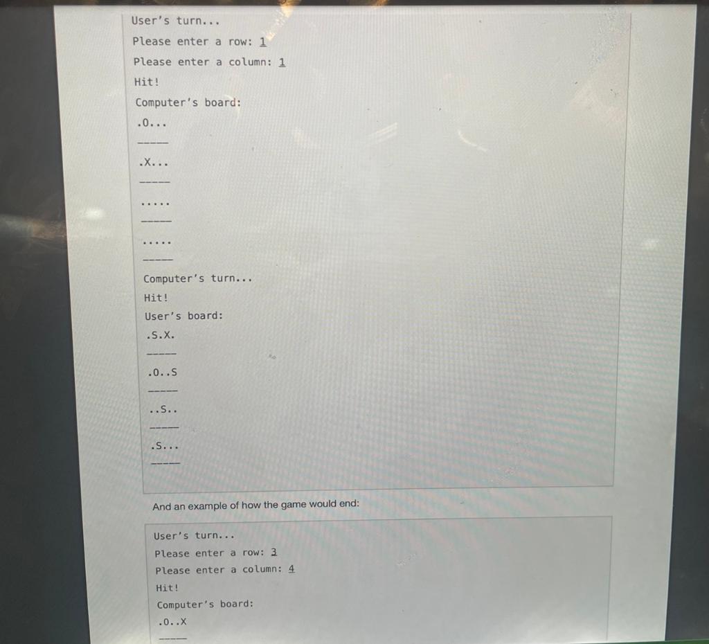 Solved Problem 2. Battleship Note that the programs you will | Chegg.com