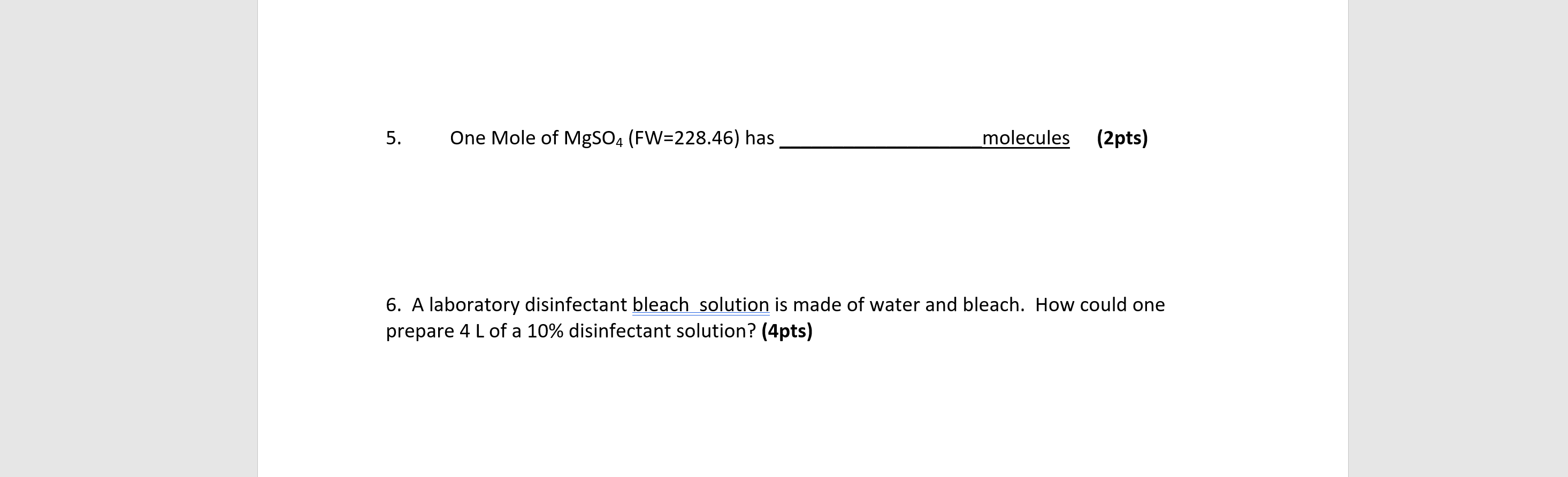 solved-5-one-mole-of-mgso4-fw-228-46-has-molecules-chegg