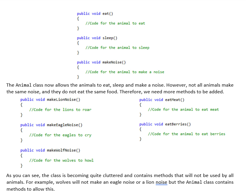 Solved C# Java class Animal { public void sound() {