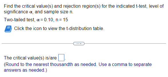 Solved Find the critical value(s) and rejection region(s) | Chegg.com