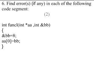 Solved 6. Find Error(s) (if Any) In Each Of The Following | Chegg.com