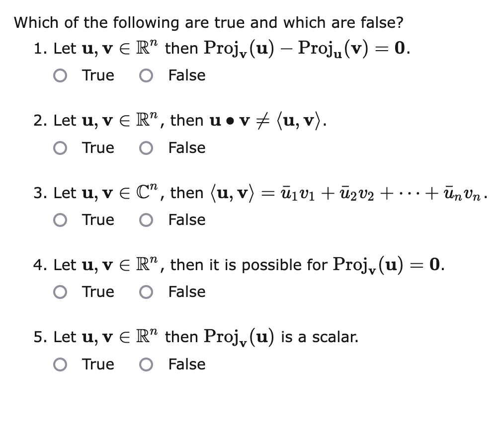 Solved Which Of The Following Are True And Which Are False? | Chegg.com