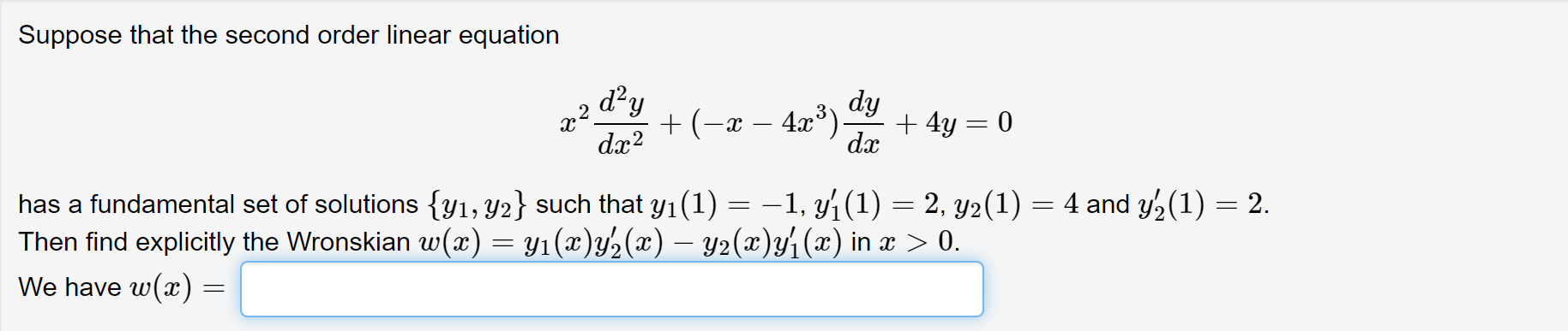 Solved Suppose That The Second Order Linear Equation | Chegg.com