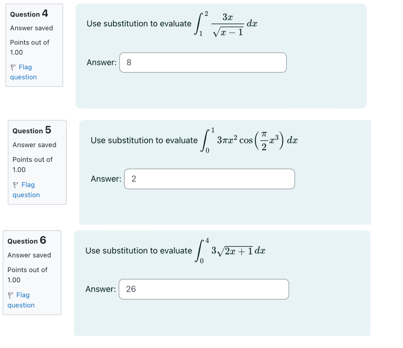 Solved Question 4 Answer saved Points out of 1.00 Flag | Chegg.com