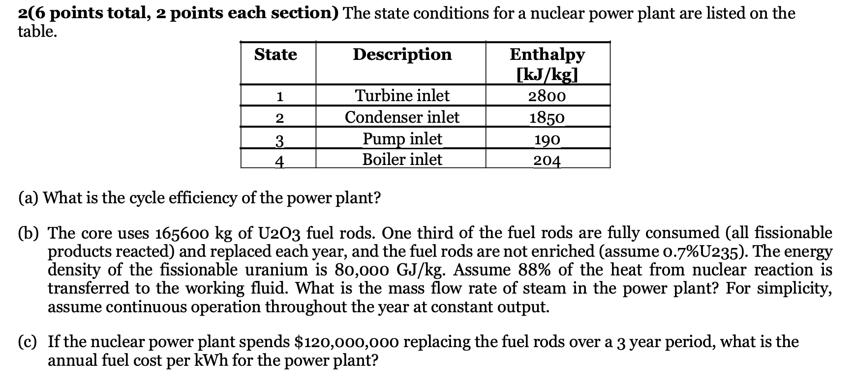 (a) What Is The Cycle Efficiency Of The Power Plant? | Chegg.com