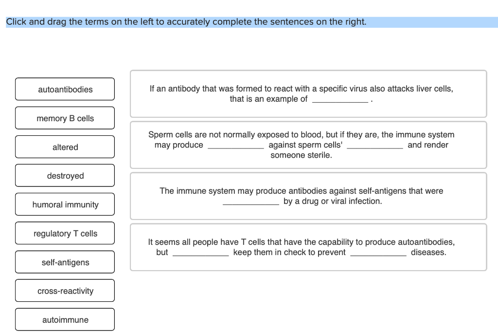 Solved Click and drag the terms on the left to accurately