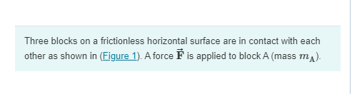 Solved Three Blocks On A Frictionless Horizontal Surface Are | Chegg.com