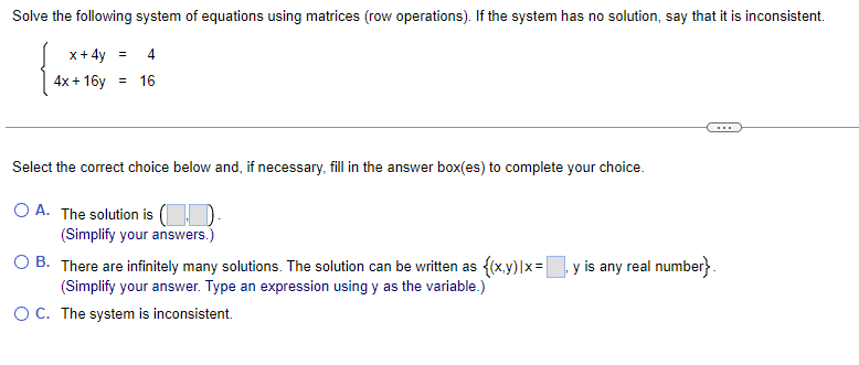 Solved Solve the following system of equations using | Chegg.com