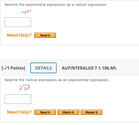Solved Rewrite the exponential expression as a radical | Chegg.com