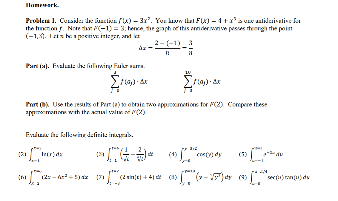 Solved Homework. Problem 1. Consider the function f(x) = | Chegg.com