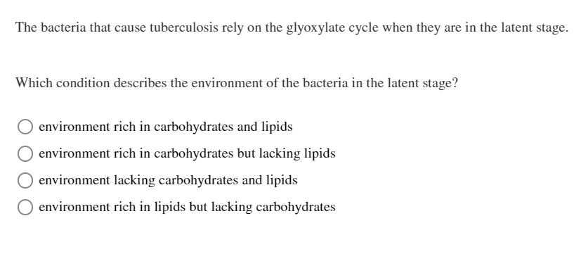 Solved The Bacteria That Cause Tuberculosis Rely On The Chegg