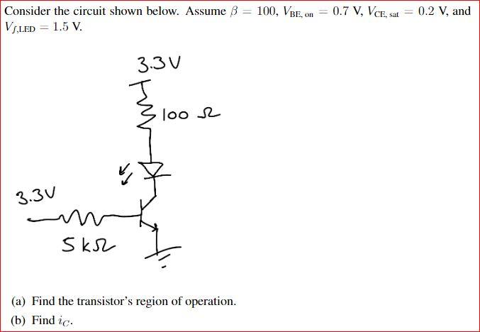 Solved Consider The Circuit Shown Below. Assume β=100,VBE, | Chegg.com