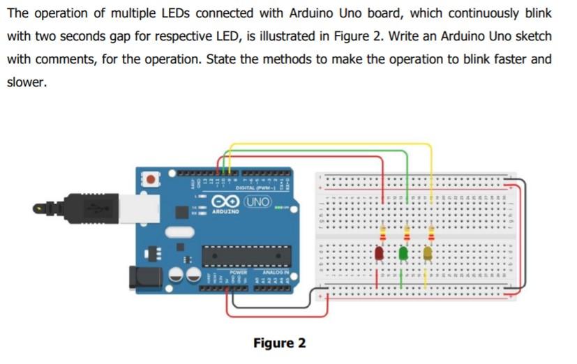 Solved The operation of multiple LEDs connected with Arduino | Chegg.com