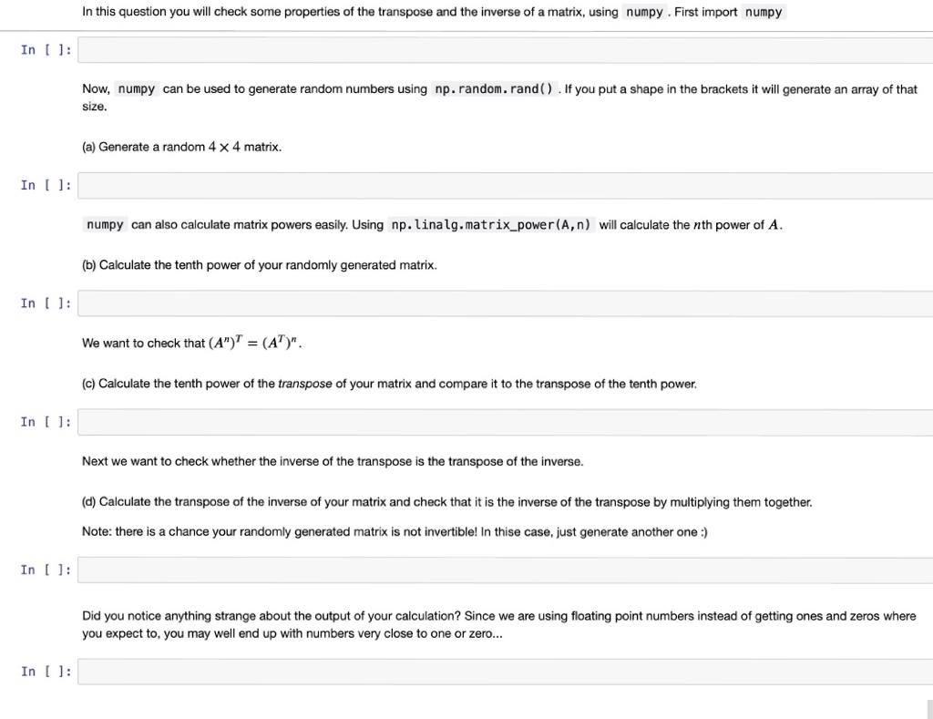 Solved In this question you will check some properties of | Chegg.com