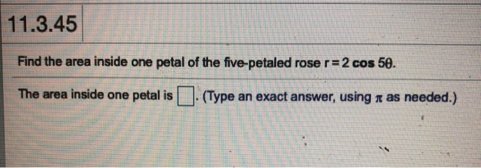 find the area inside one petal of the rose