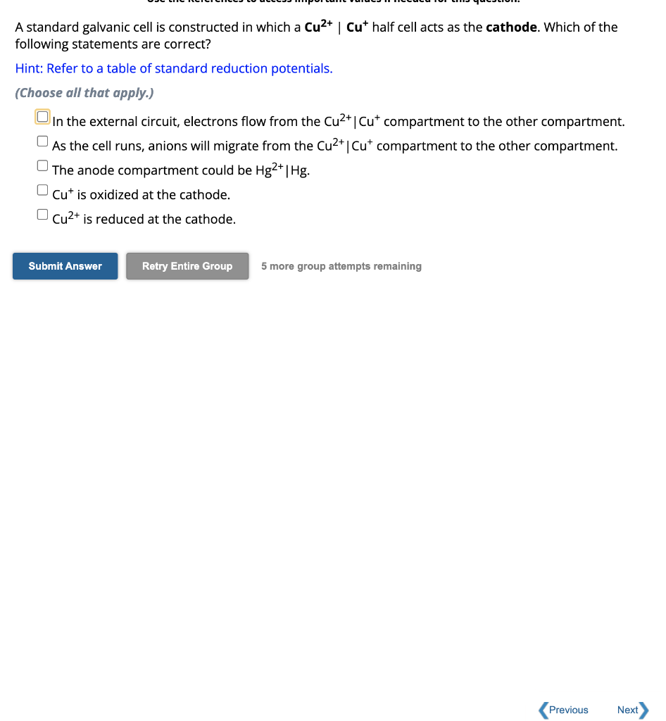 Solved A standard galvanic cell is constructed in which a | Chegg.com