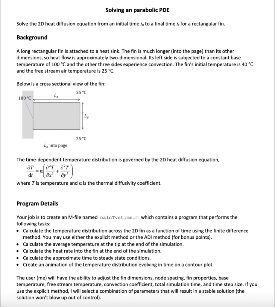 Solved Solve the 2D heat diffusion equation from an initial | Chegg.com