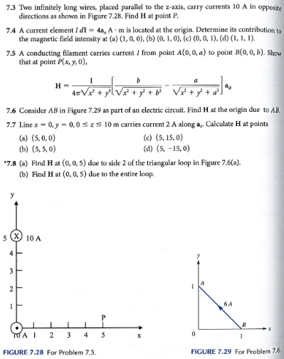 Solved 7.3 Two infinitely long wires, placed parallel to the | Chegg.com