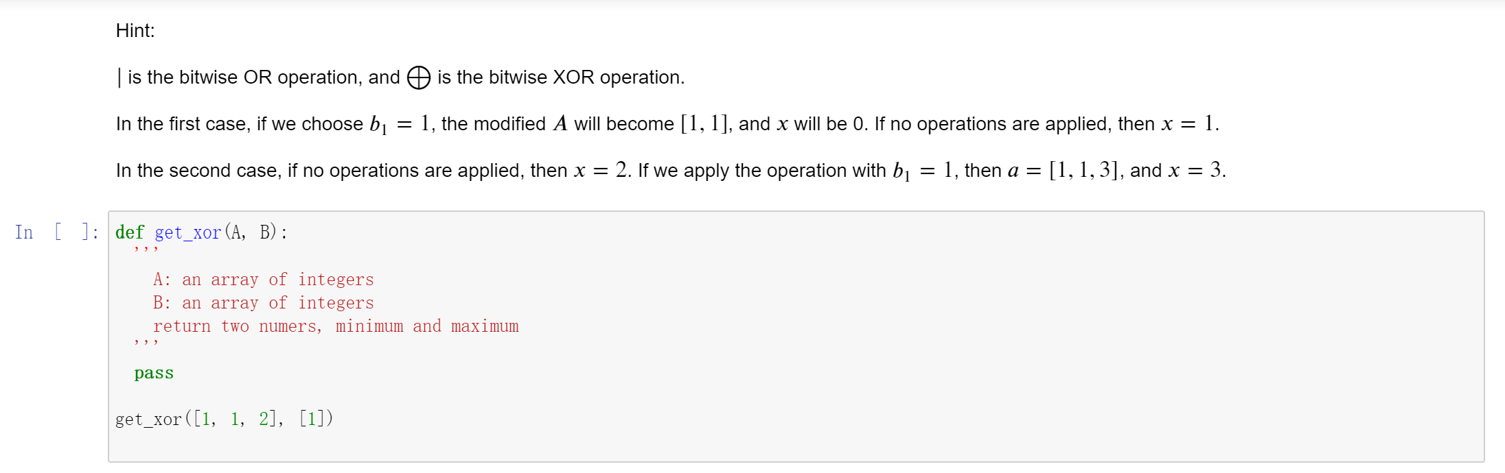 Solved Question C: XOR Game Basic Knowledge: To solve this | Chegg.com