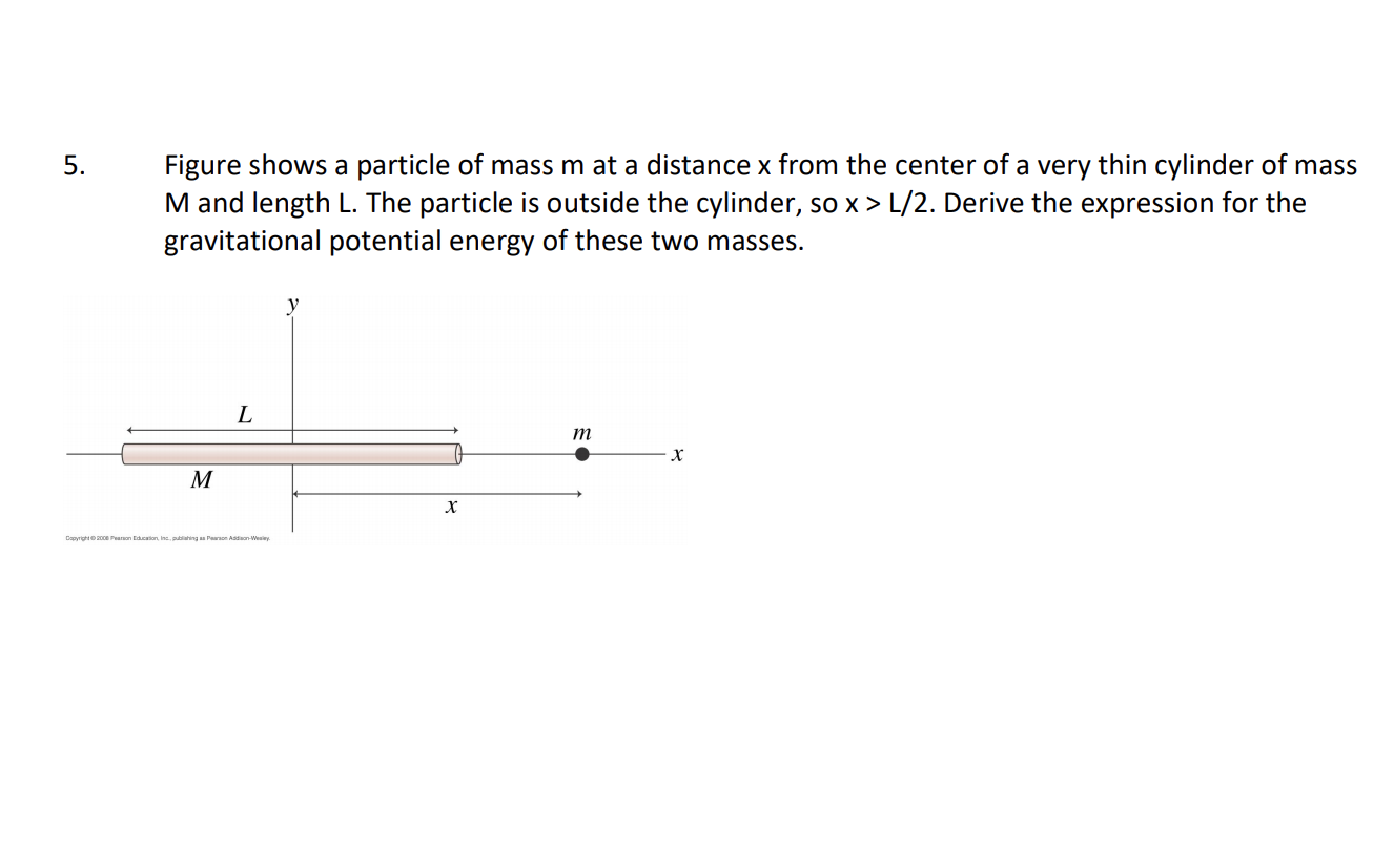 Solved 5. Figure shows a particle of mass m at a distance x | Chegg.com