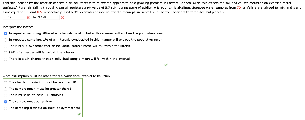 Solved Acid rain, caused by the reaction of certain air | Chegg.com