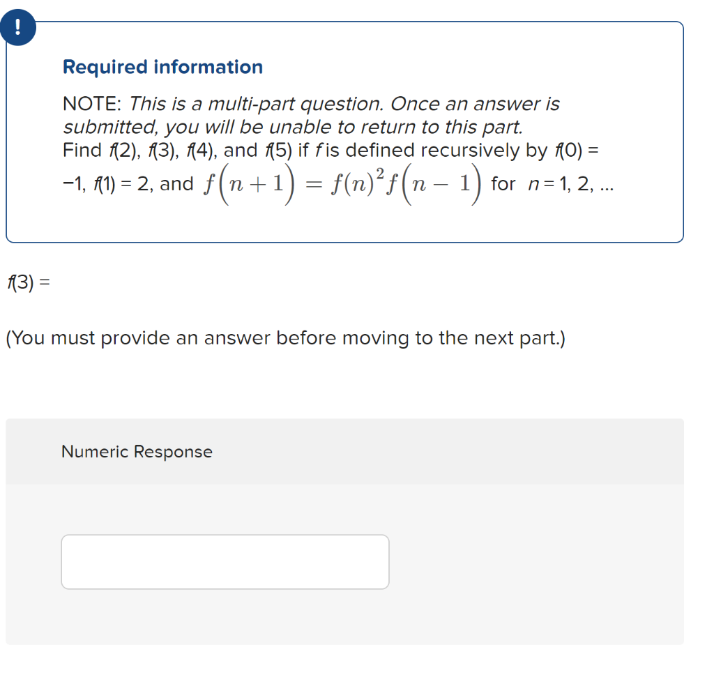 Solved Required information NOTE: This is a multi-part | Chegg.com