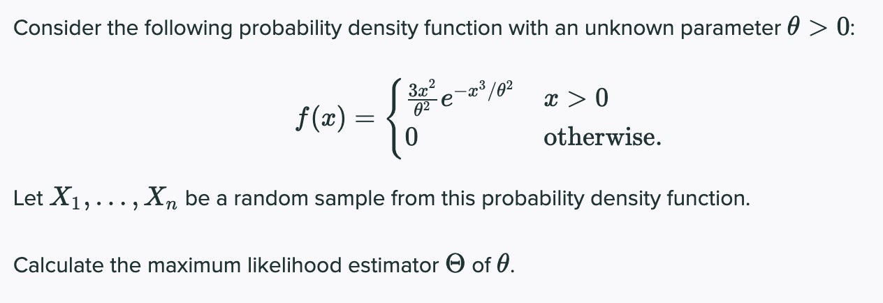 Solved Consider the following probability density function | Chegg.com