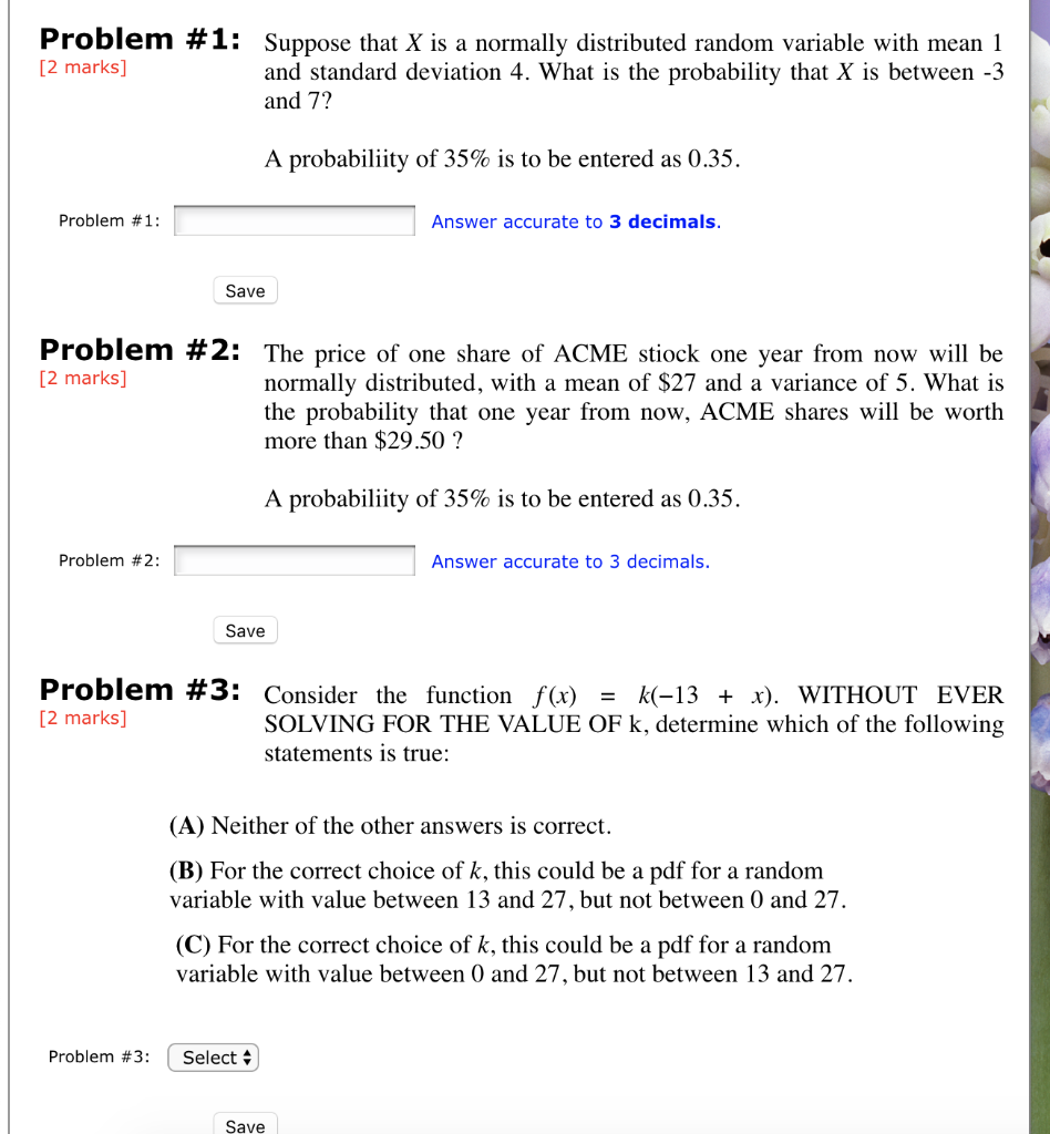 Solved Problem #1: Suppose that X is a normally distributed | Chegg.com