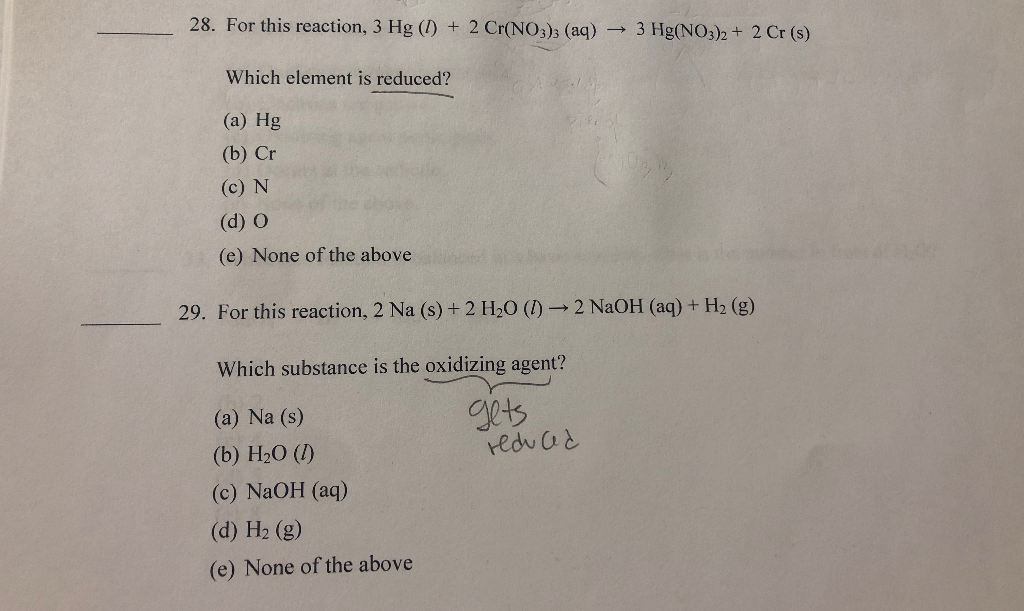 Solved 28 For This Reaction 3 Hg 1 2 Cr No3 2 Aq Chegg Com