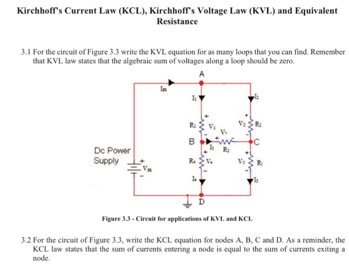 Solved For the circuit of Figure 3.3 write the KVL equation | Chegg.com