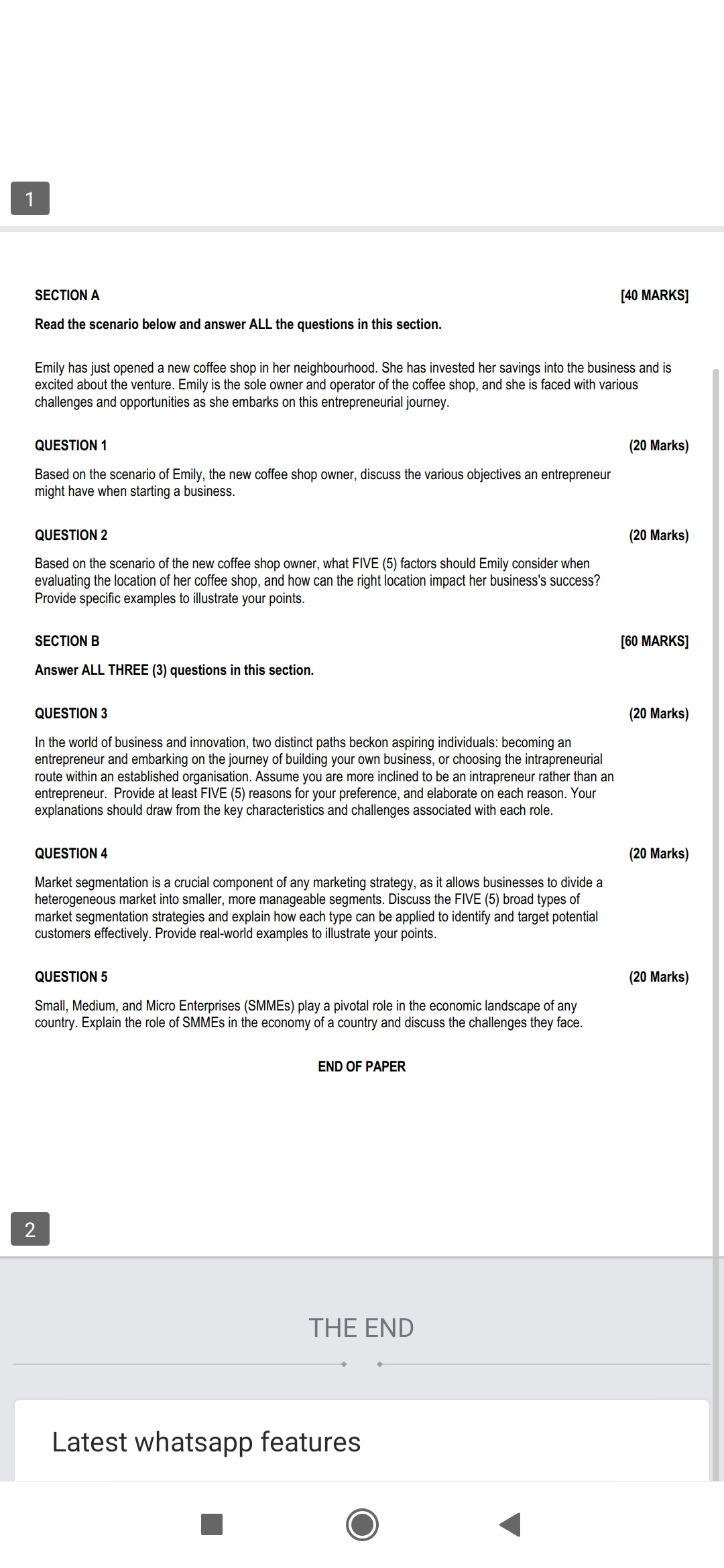SECTION A [40 MARKS] Read the scenario below and | Chegg.com
