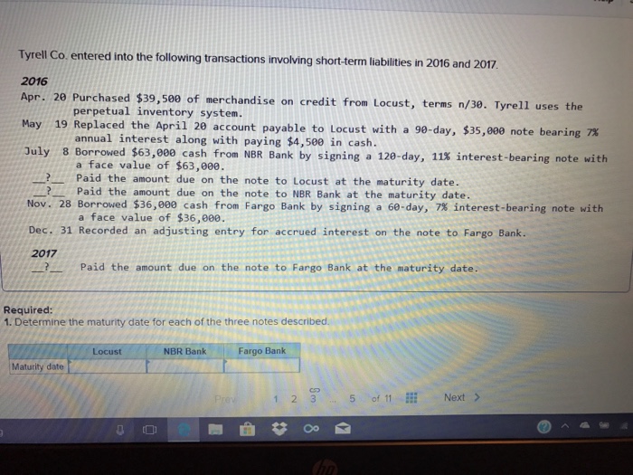 Solved Tyrell Co entered into the following transactions