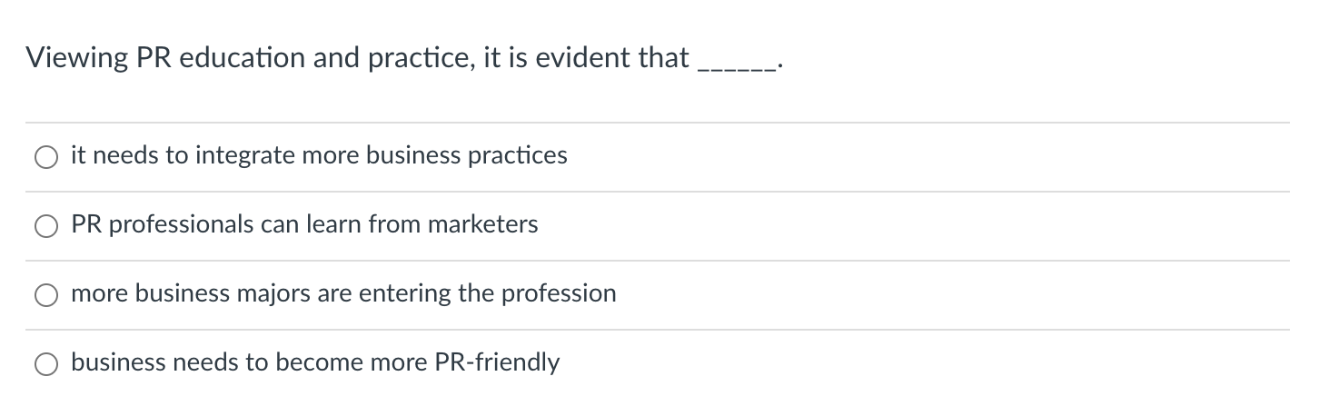 Solved Viewing PR education and practice, it is evident that | Chegg.com