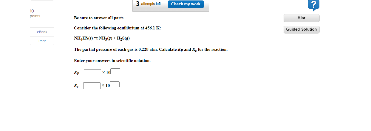 Solved 3 attempts left Check my work 10 points Be sure to | Chegg.com