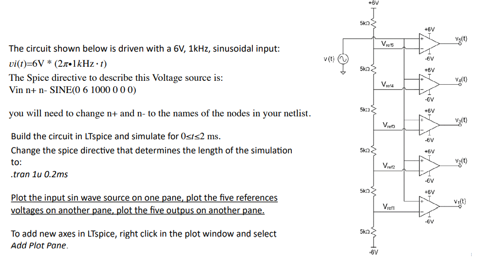 Solved +6V 50 +6V Vre Vý(t) v(t) -6V The circuit shown below | Chegg.com