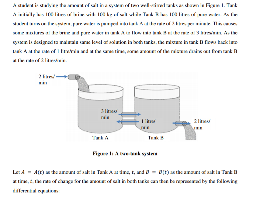 Solved A student is studying the amount of salt in a system | Chegg.com