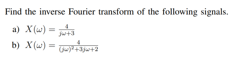 Solved Find the inverse Fourier transform of the following | Chegg.com
