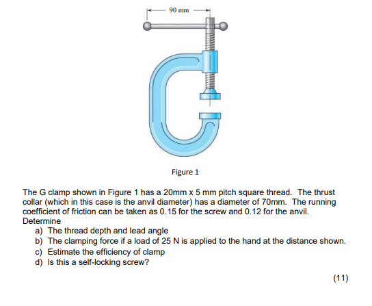 Solved The clamp shown in (Figure 1) has a rated load