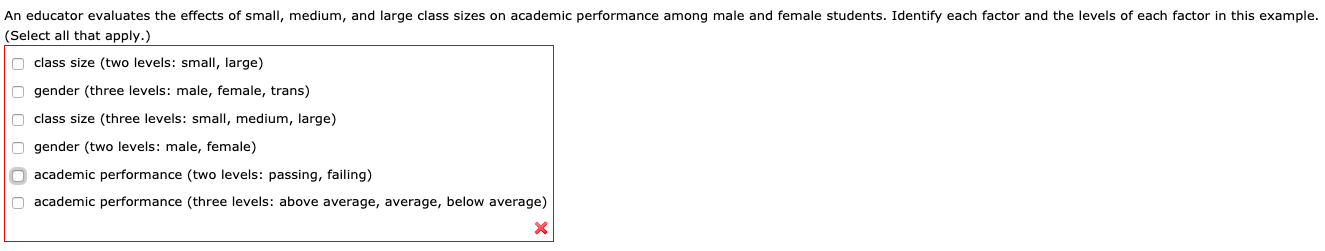 Solved An educator evaluates the effects of small, medium, | Chegg.com