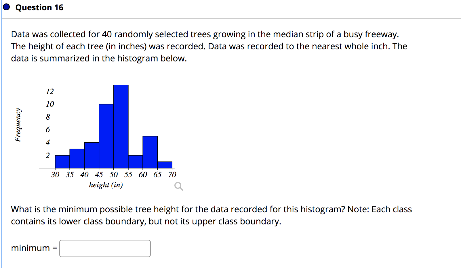 Solved Question 16 Data Was Collected For 40 Randomly 